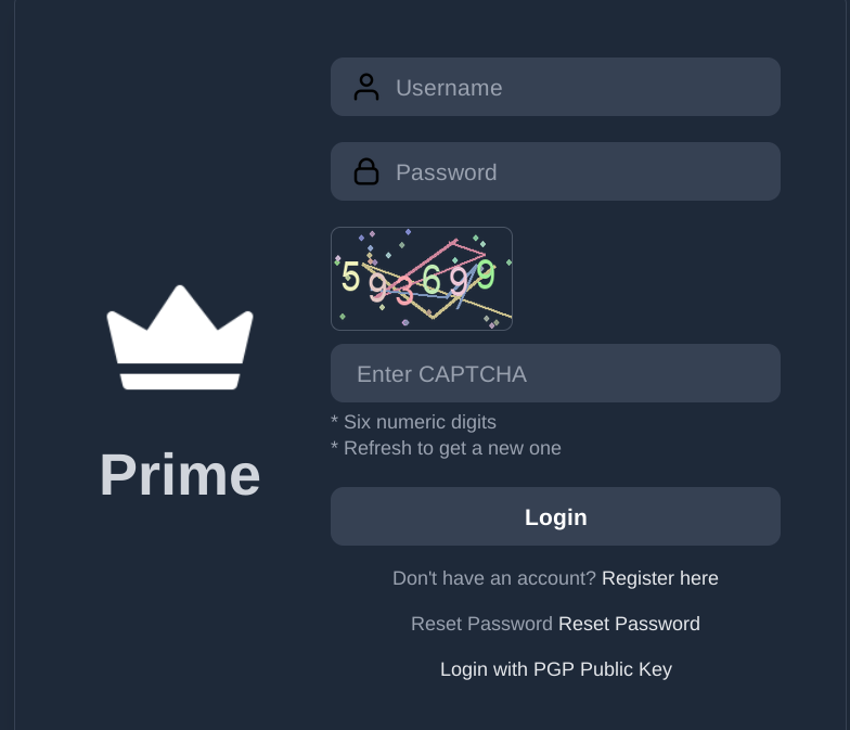 Secure login interface with two-factor authentication